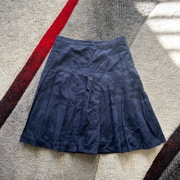 Burberry Navy Pleated Mini Academia Skirt - Picture 1 of 5